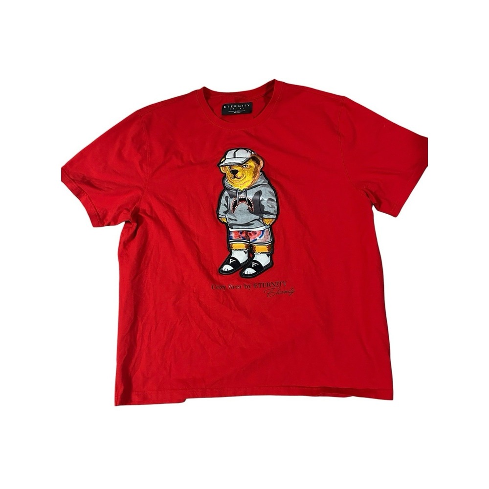 Eternity BCAD Cozy Bear Graphic T Shirt Men 3XL Red Camo Shark Streetwear